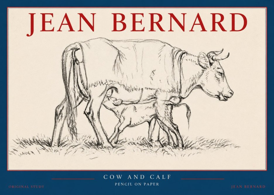 Jean Bernard Cow and Calf II No2 - Poszter