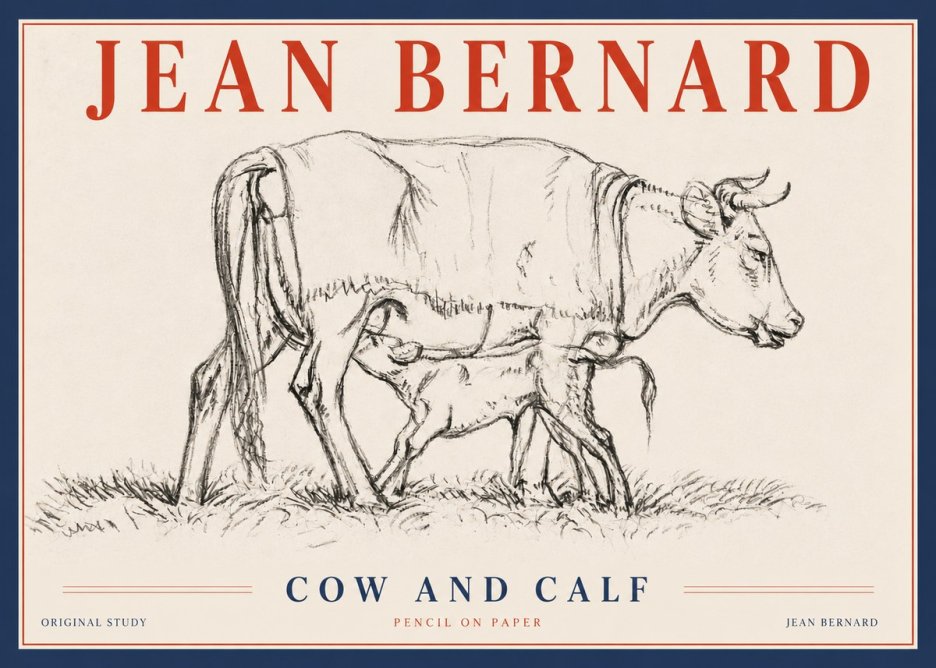 Jean Bernard Cow and Calf II No4 - Poszter