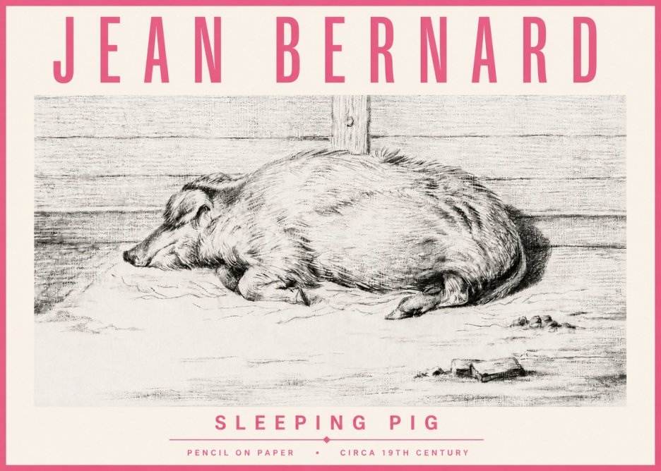 Jean Bernard Sleeping Pig I No4 - Poszter