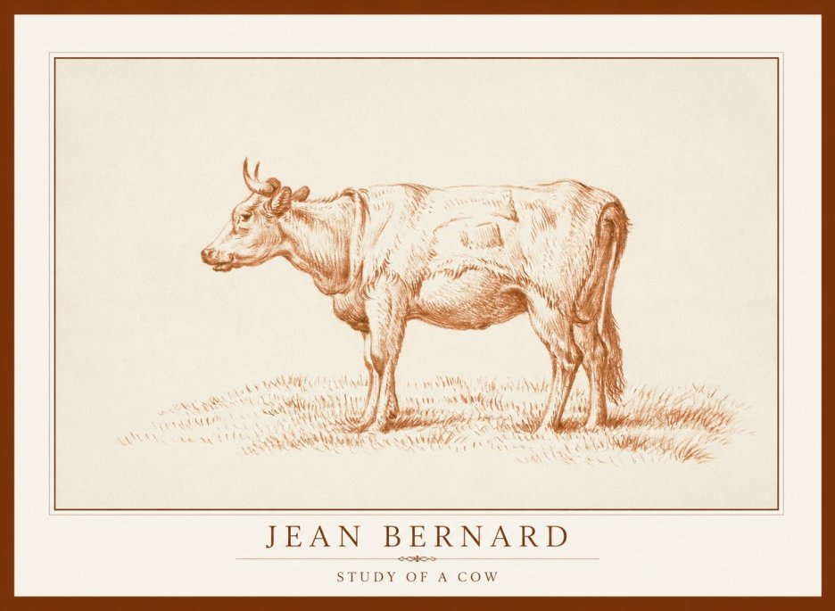 Jean Bernard Study of a Cow XIX No1 - Poszter