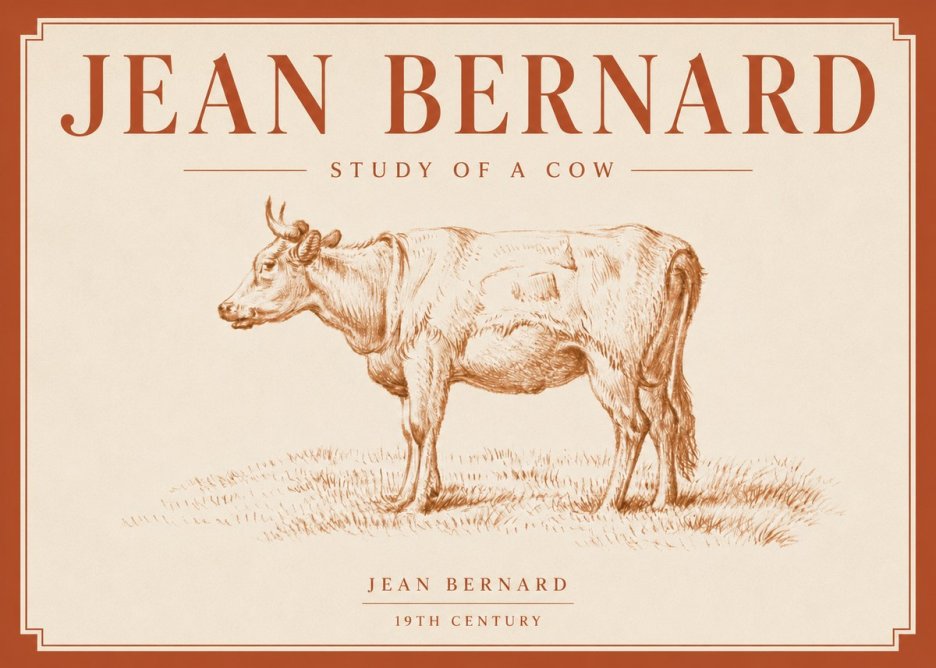 Jean Bernard Study of a Cow XIX No4 - Poszter