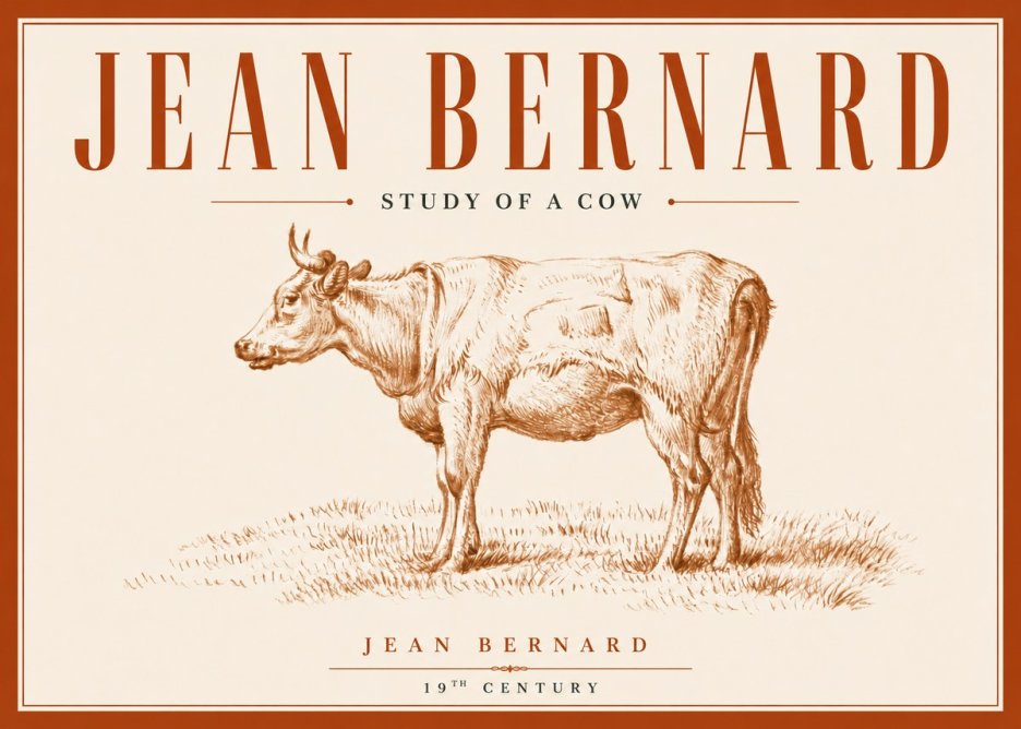 Jean Bernard Study of a Cow XIX No6 - Poszter