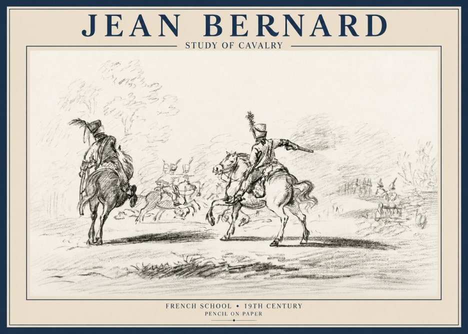 Jean Bernard Study of Cavalry No1 - Poszter