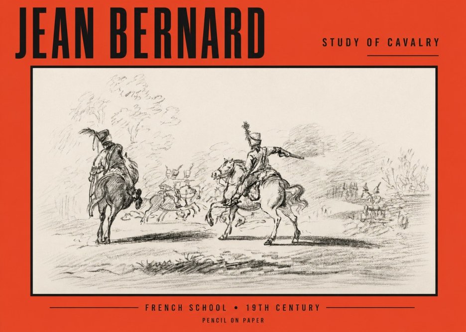 Jean Bernard Study of Cavalry No2 - Poszter
