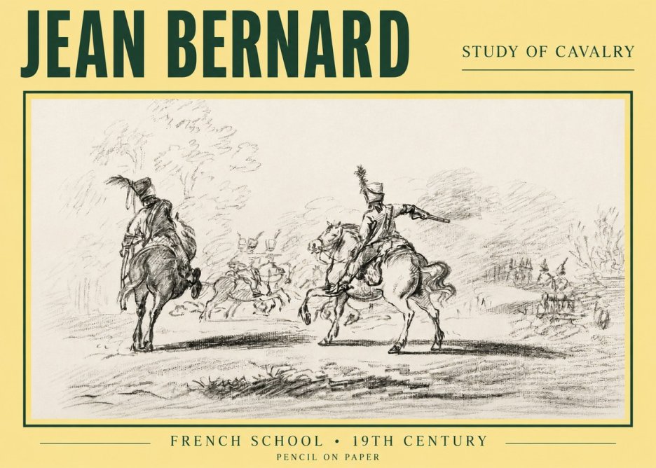 Jean Bernard Study of Cavalry No3 - Poszter