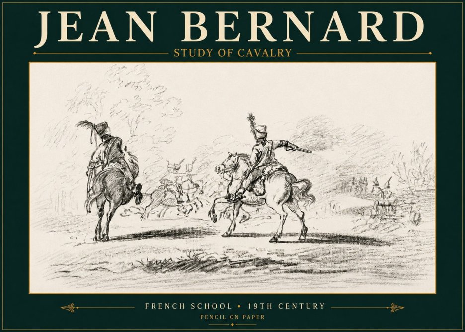 Jean Bernard Study of Cavalry No4 - Poszter