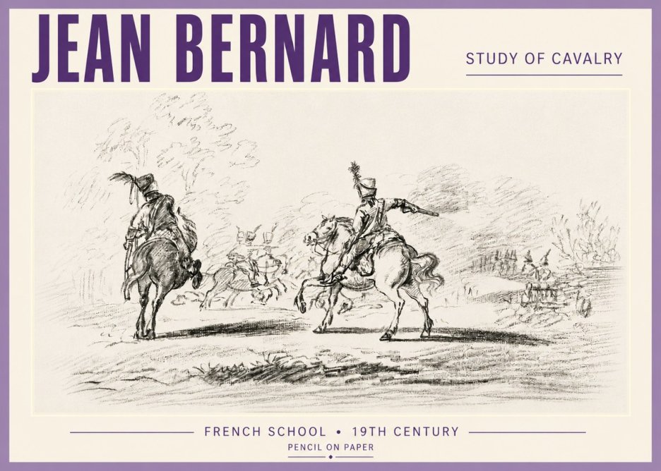 Jean Bernard Study of Cavalry No5 - Poszter