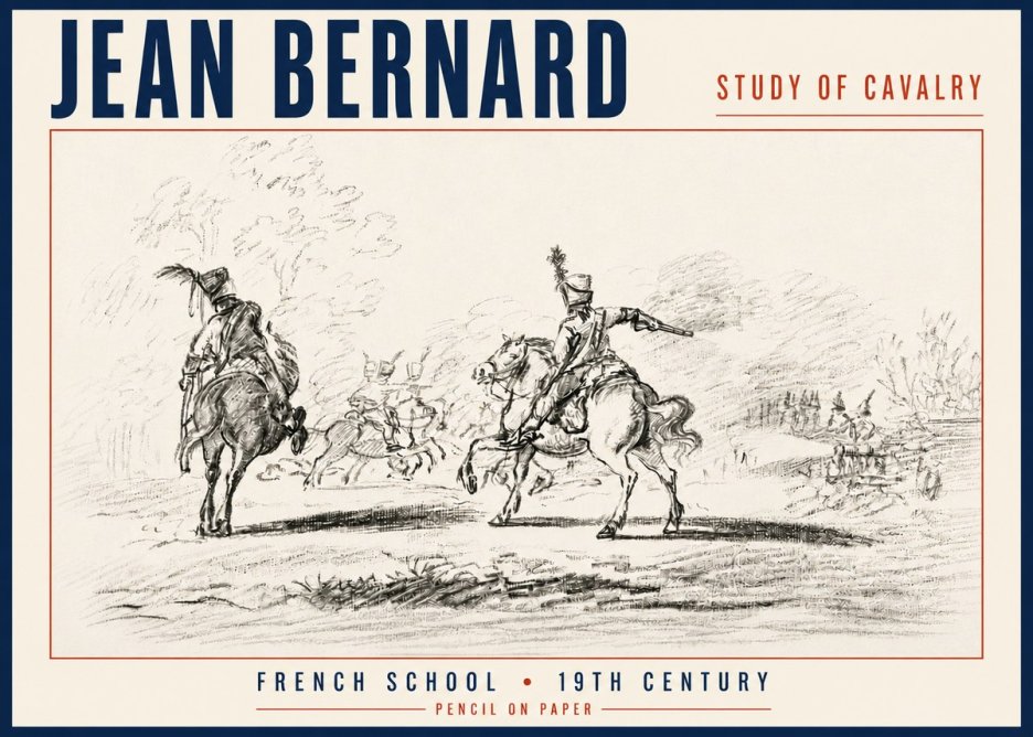 Jean Bernard Study of Cavalry No6 - Poszter