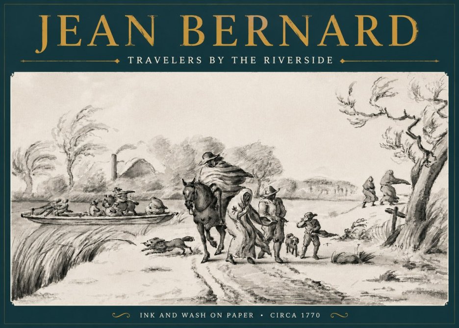 Jean Bernard Travelers by the Riverside No4 - Poszter