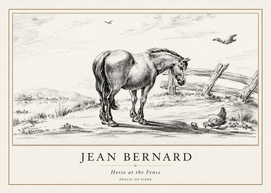 Jean Bernard Horse at the Fence No1 - Poszter