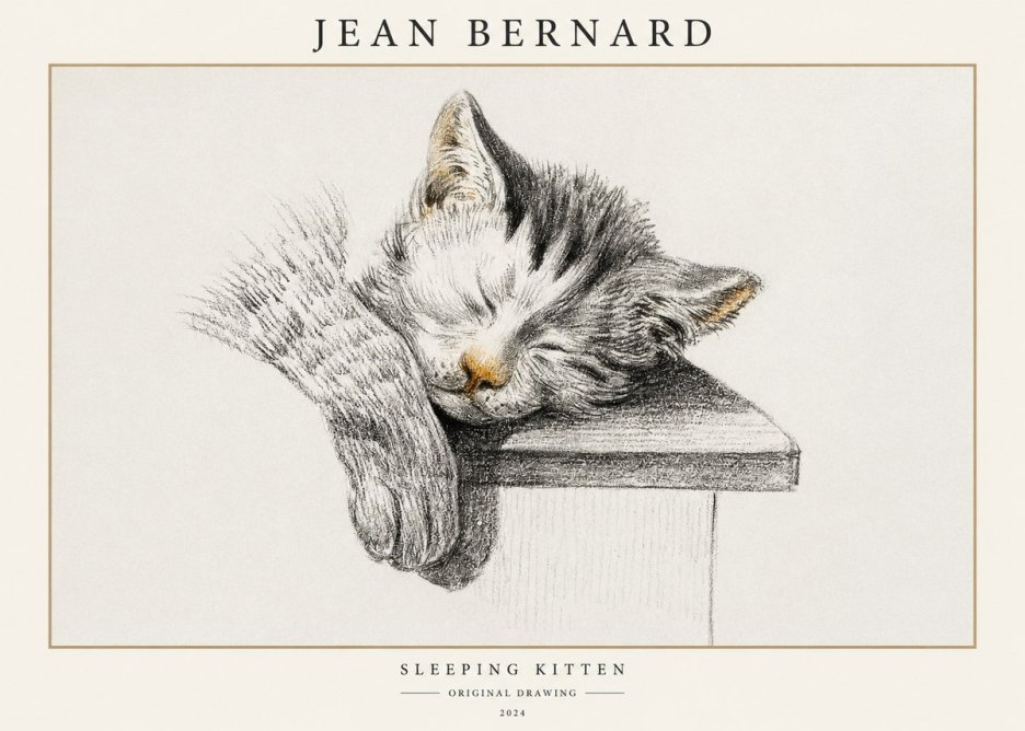 Jean Bernard Sleeping Kitten No1 - Poszter