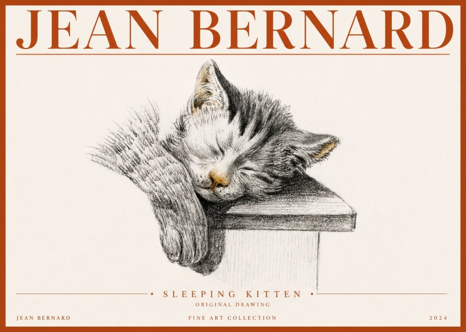 Jean Bernard Sleeping Kitten No4 - Poszter