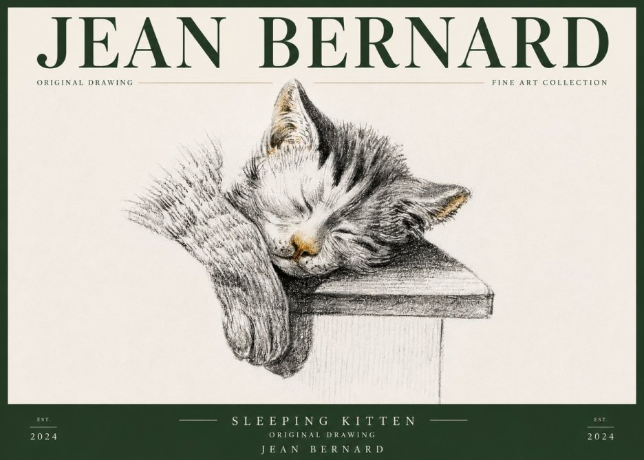 Jean Bernard Sleeping Kitten No5 - Poszter