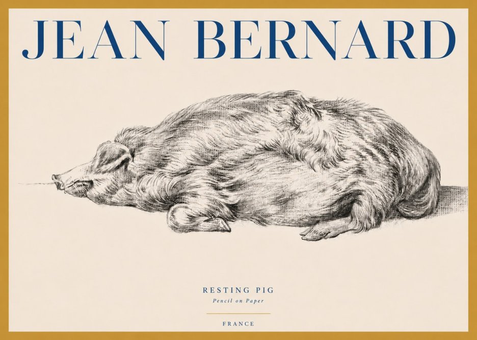 Jean Bernard Resting Pig II No3 - Poszter