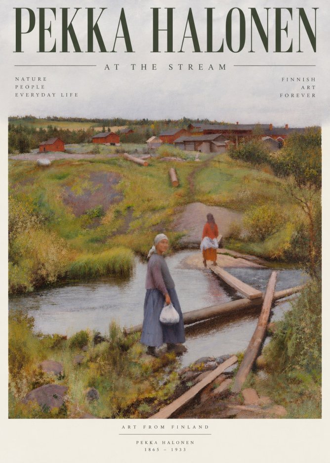 Pekka Halonen At the Stream No3 - Poszter
