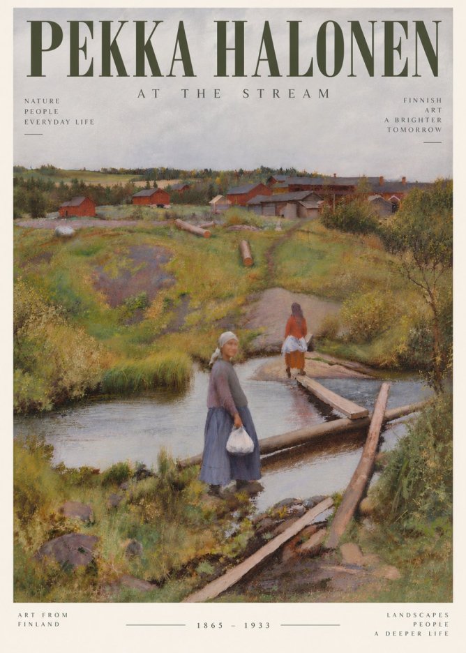 Pekka Halonen At the Stream No6 - Poszter