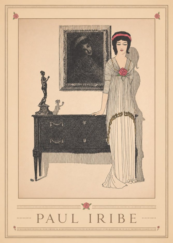 Paul Iribe Woman with Rose No1 - Poszter