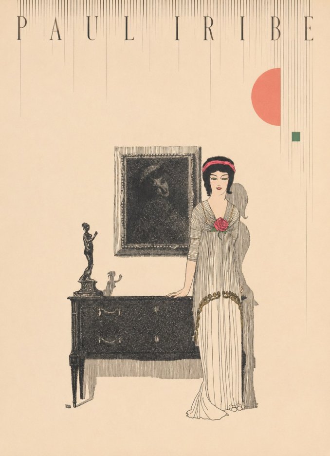 Paul Iribe Woman with Rose No4 - Poszter