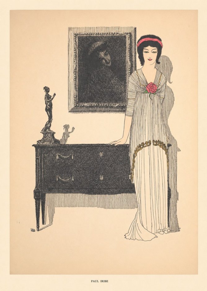 Paul Iribe Woman with Rose No5 - Poszter