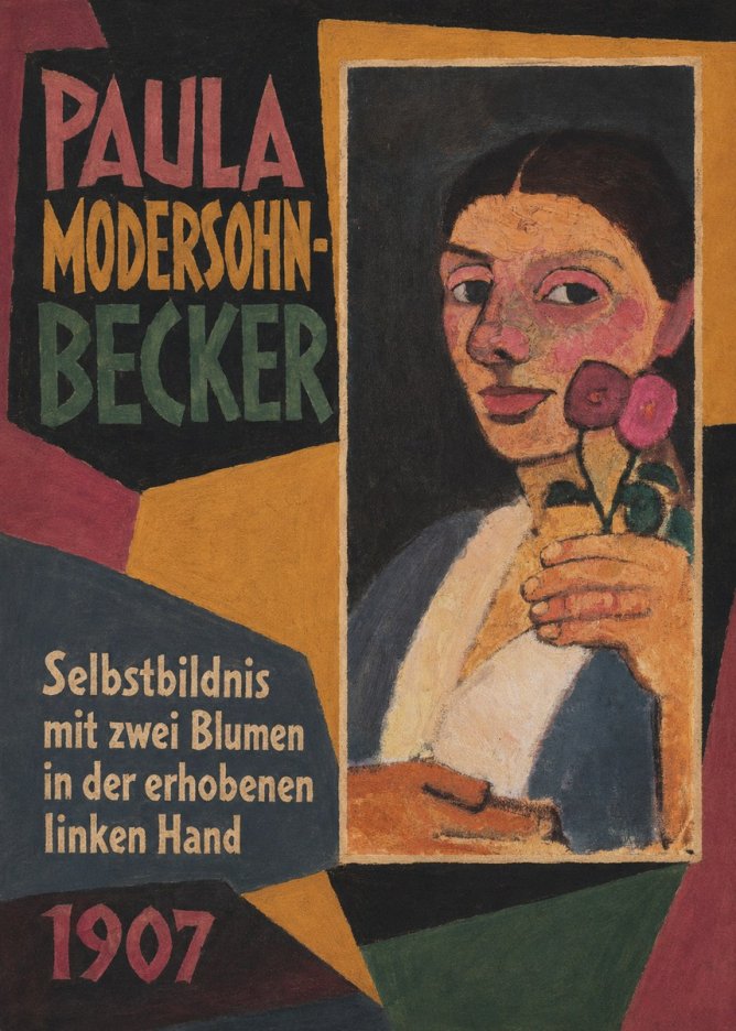 Paula Modersohn-Becker Selbstbildnis Mit Zwei Blumen in Der Erhobenen Linken Hand No2 - Poszter