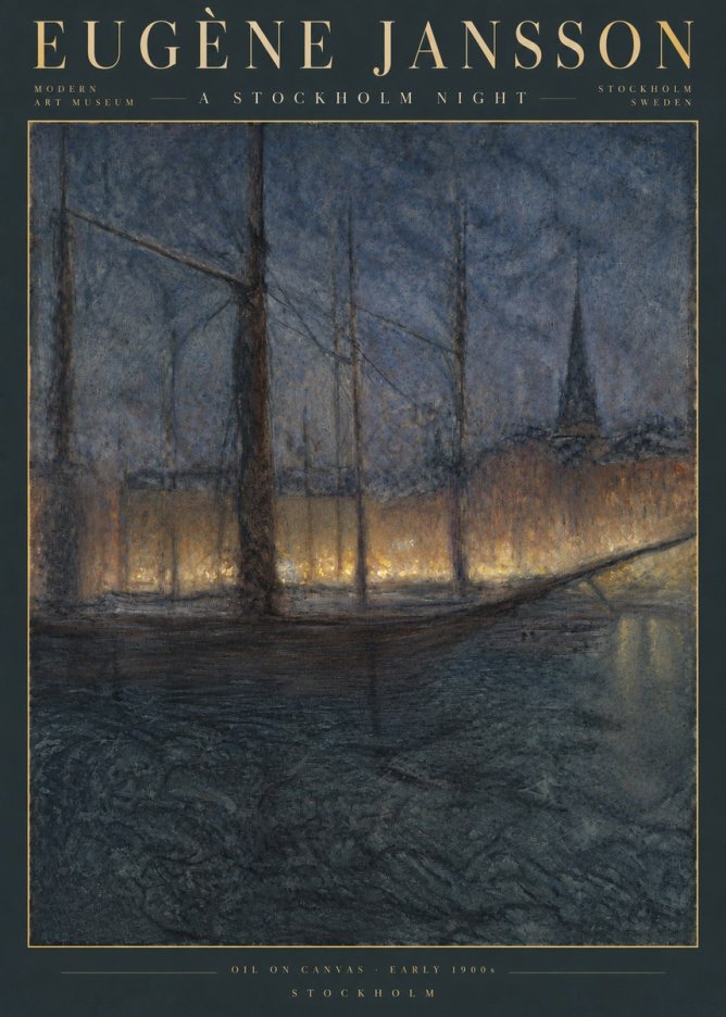 Eugène Jansson Evening on the Water No5 - Poszter
