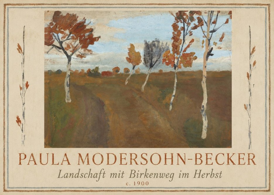 Paula Modersohn-Becker Landschaft Mit Birkenweg Im Herbst No1 - Poszter