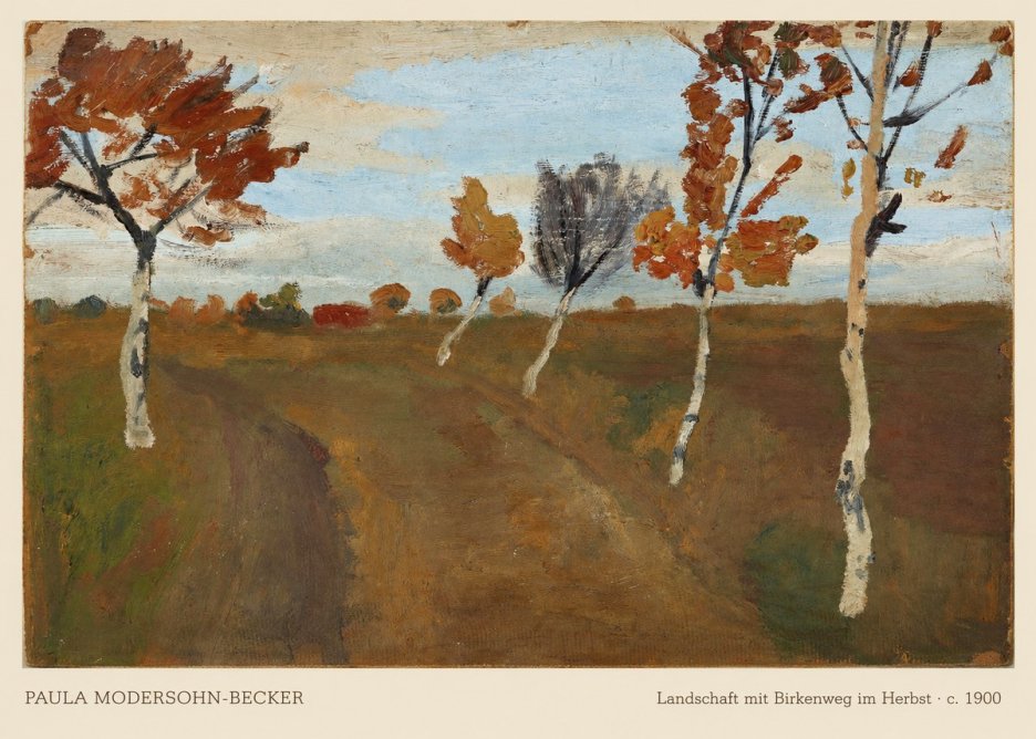 Paula Modersohn-Becker Landschaft Mit Birkenweg Im Herbst No6 - Poszter