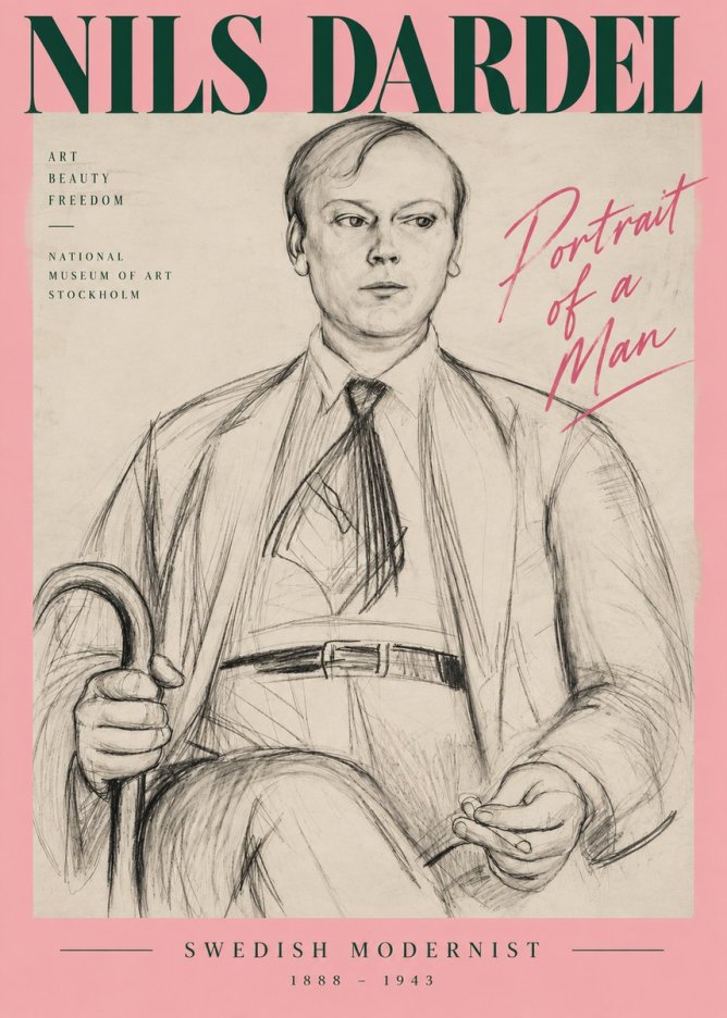 Nils Dardel Portrait of a Man No4 - Poszter