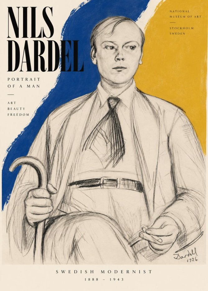 Nils Dardel Portrait of a Man No5 - Poszter