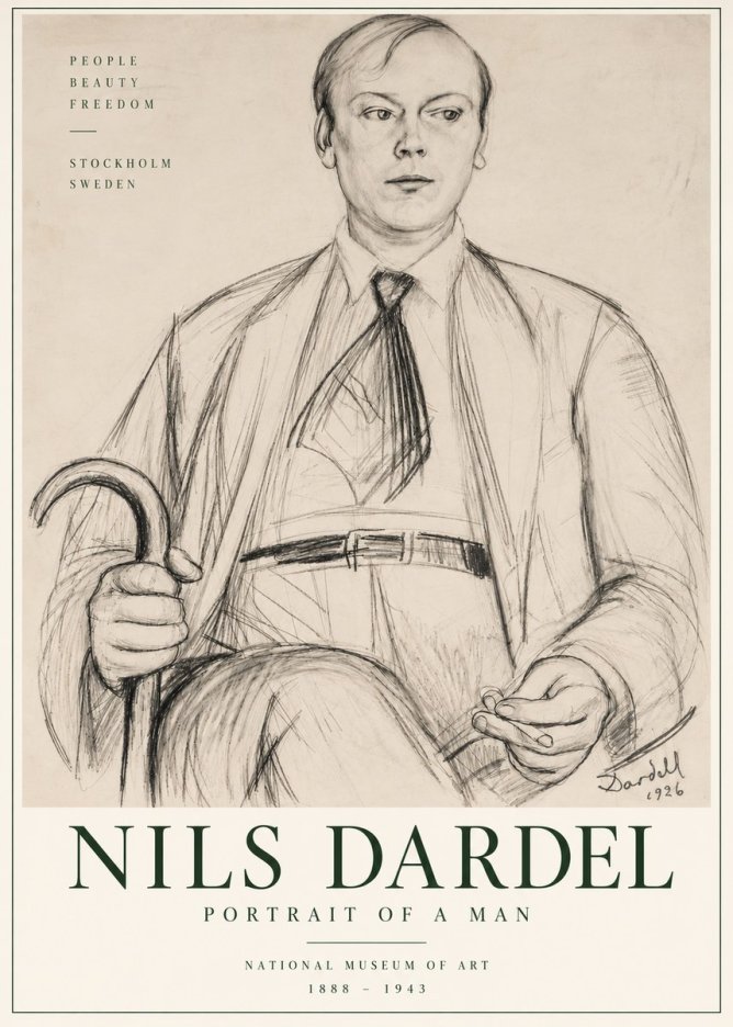 Nils Dardel Portrait of a Man No6 - Poszter