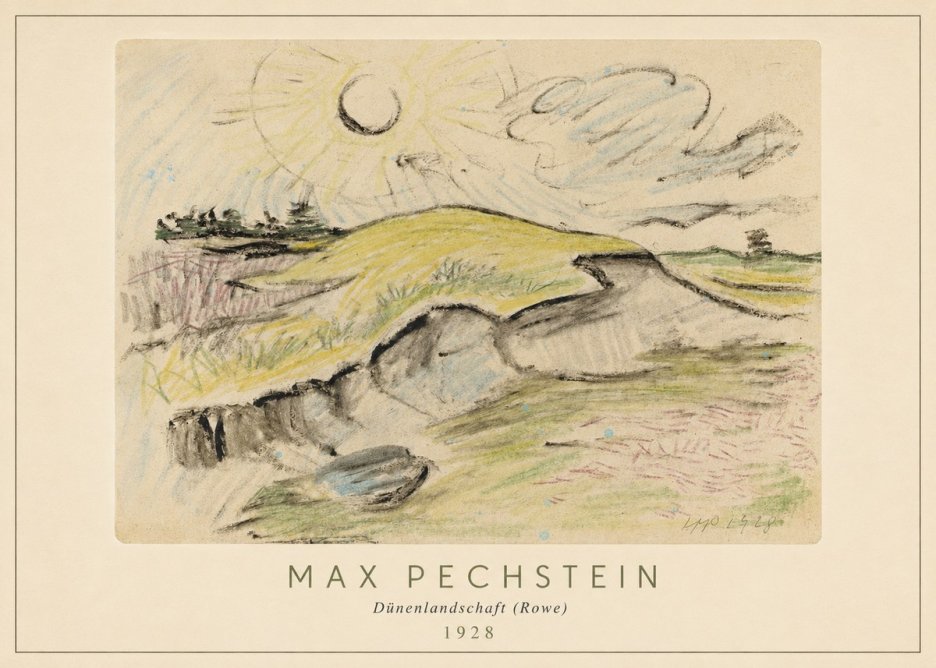 Max Pechstein Dünenlandschaft (Rowe) No3 - Poszter