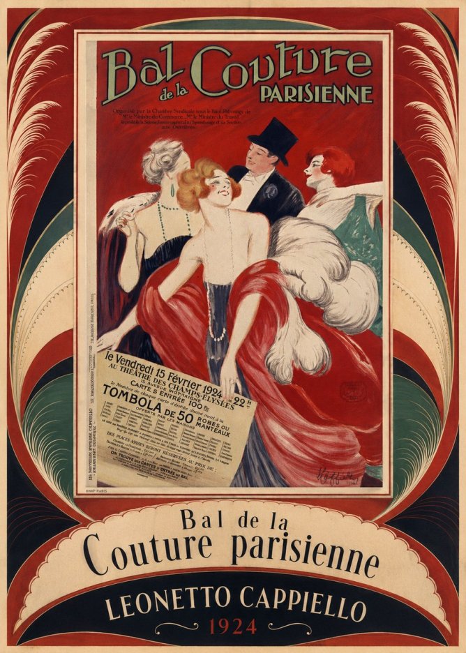 Leonetto Cappiello Bal De La Couture Parisienne No3 - Poszter