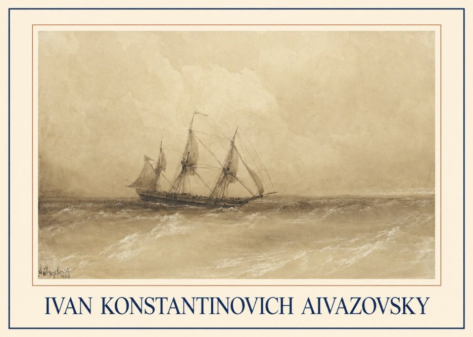 Ivan Konstantinovich Aivazovsky Sailing Ship, 1843 No1 - Poszter