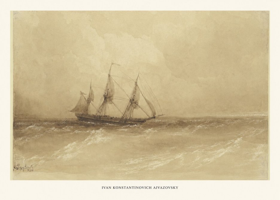 Ivan Konstantinovich Aivazovsky Sailing Ship, 1843 No6 - Poszter