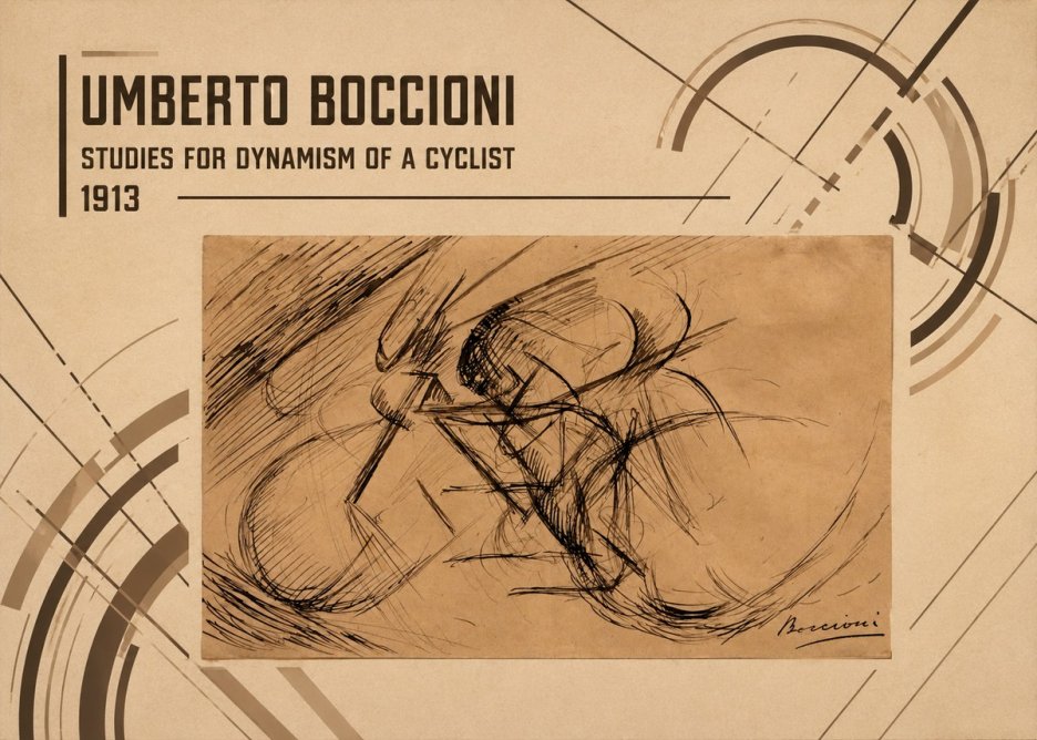 Umberto Boccioni Studies for Dynamism of a Cyclist No3 - Poszter