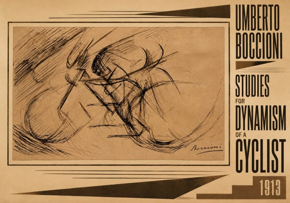 Umberto Boccioni Studies for Dynamism of a Cyclist No5 - Poszter