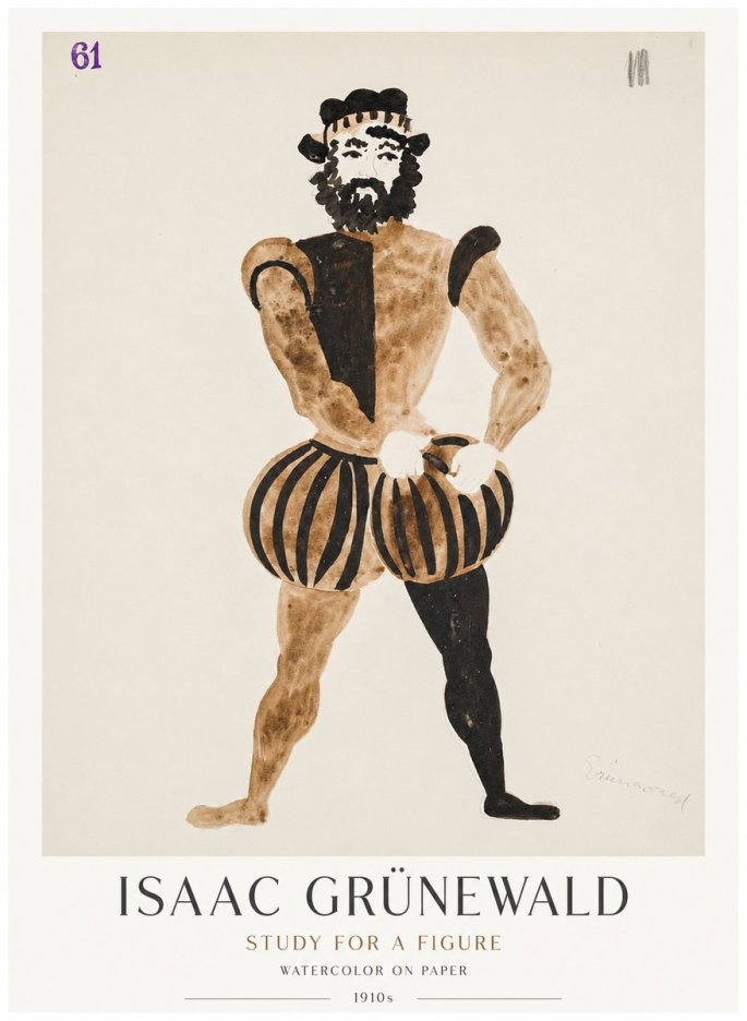 Isaac Grünewald Study for a Figure No1 - Poszter