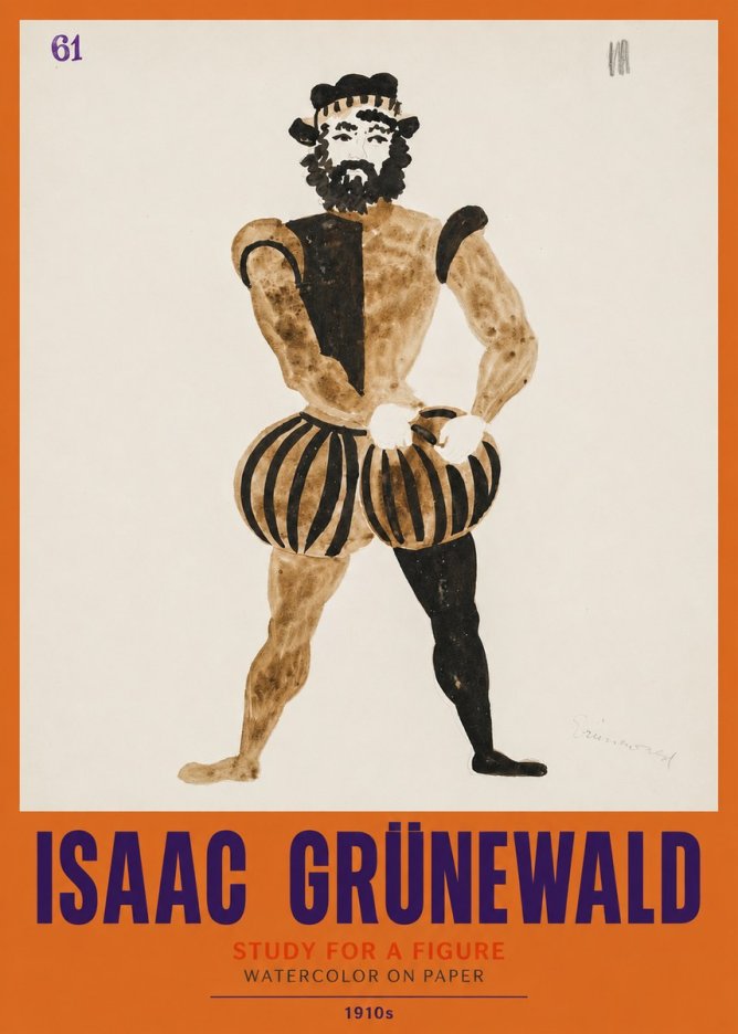 Isaac Grünewald Study for a Figure No2 - Poszter