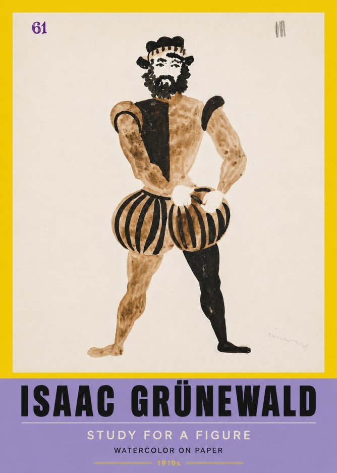 Isaac Grünewald Study for a Figure No5 - Poszter