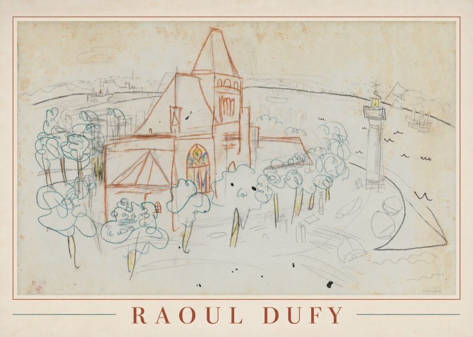 Raoul Dufy Coastal Church and Lighthouse No1 - Poszter
