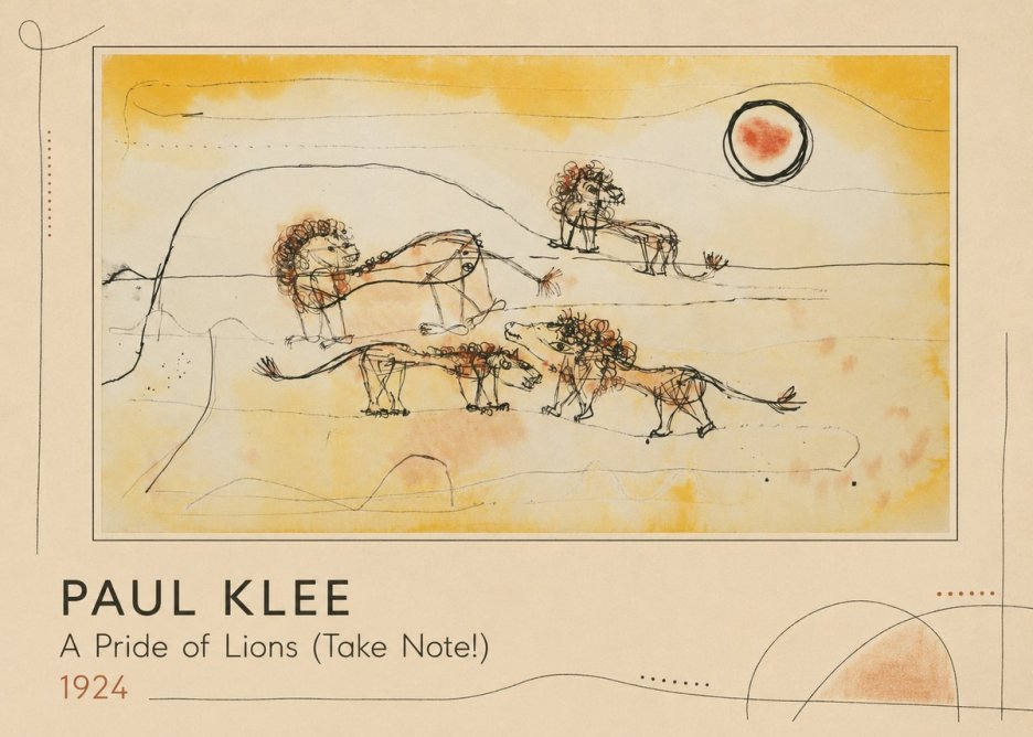 Paul Klee A Pride of Lions (Take Note!) No1 - Poszter
