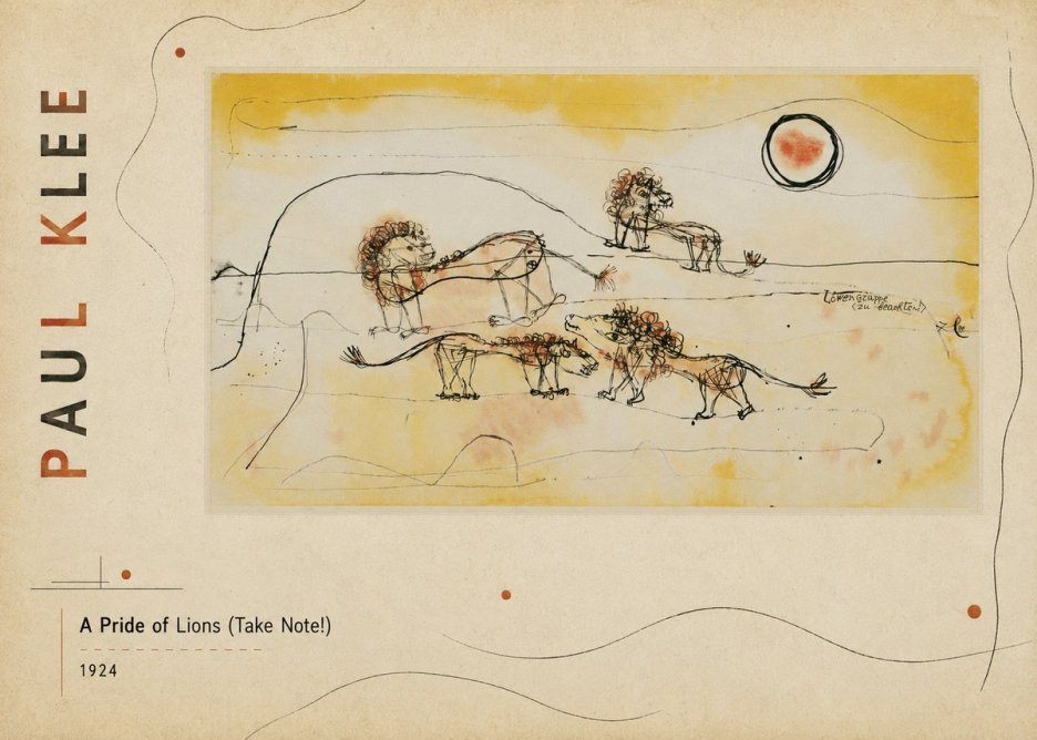 Paul Klee A Pride of Lions (Take Note!) No2 - Poszter