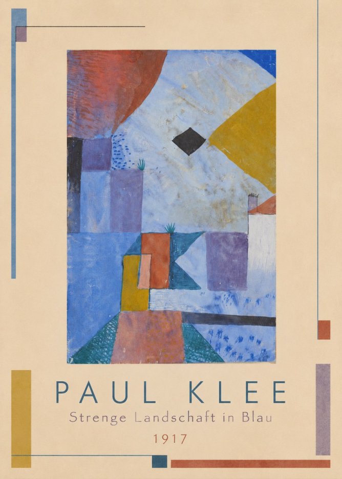 Paul Klee Strenge Landschaft in Blau No1 - Poszter