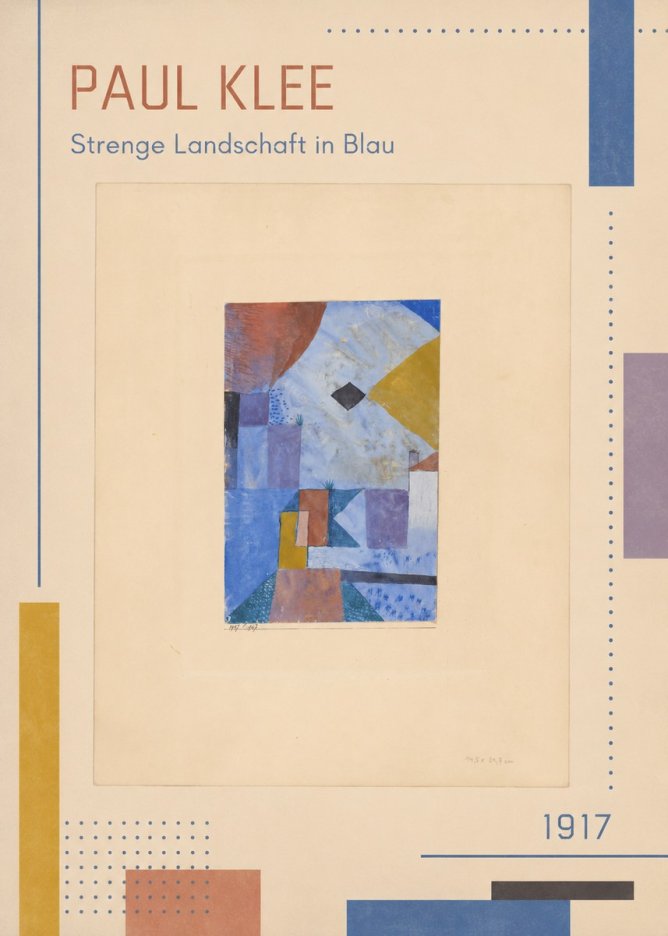 Paul Klee Strenge Landschaft in Blau No2 - Poszter