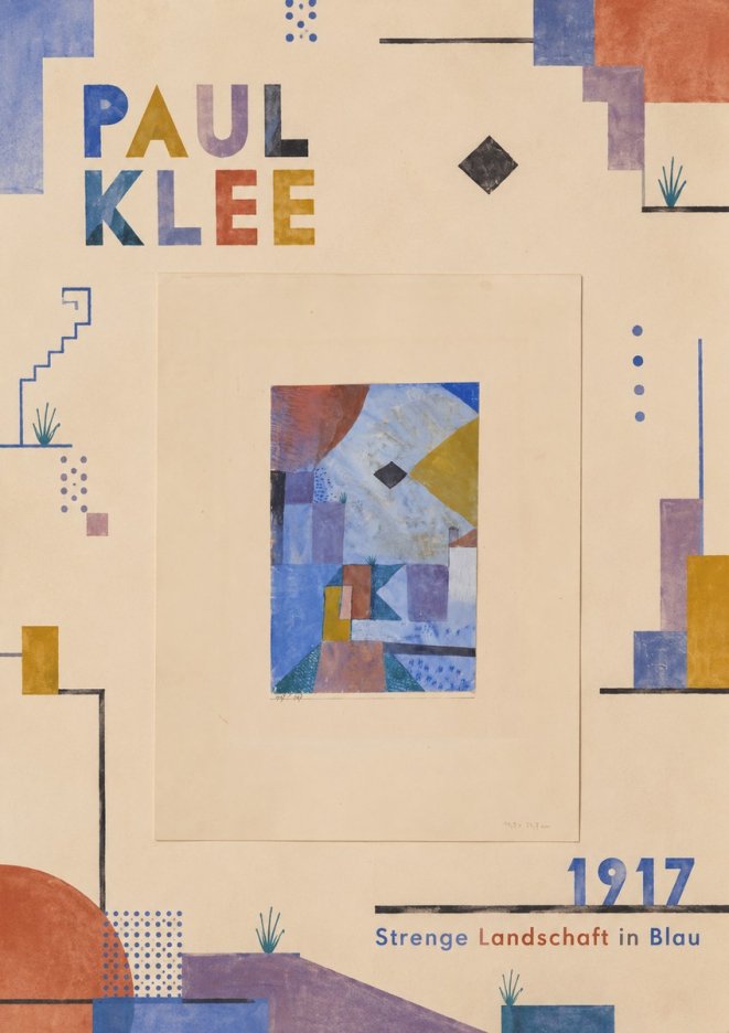 Paul Klee Strenge Landschaft in Blau No6 - Poszter