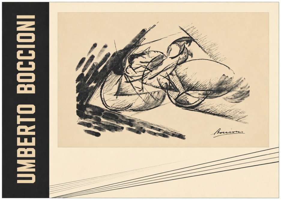Umberto Boccioni Dynamism of a Cyclist I No3 - Poszter