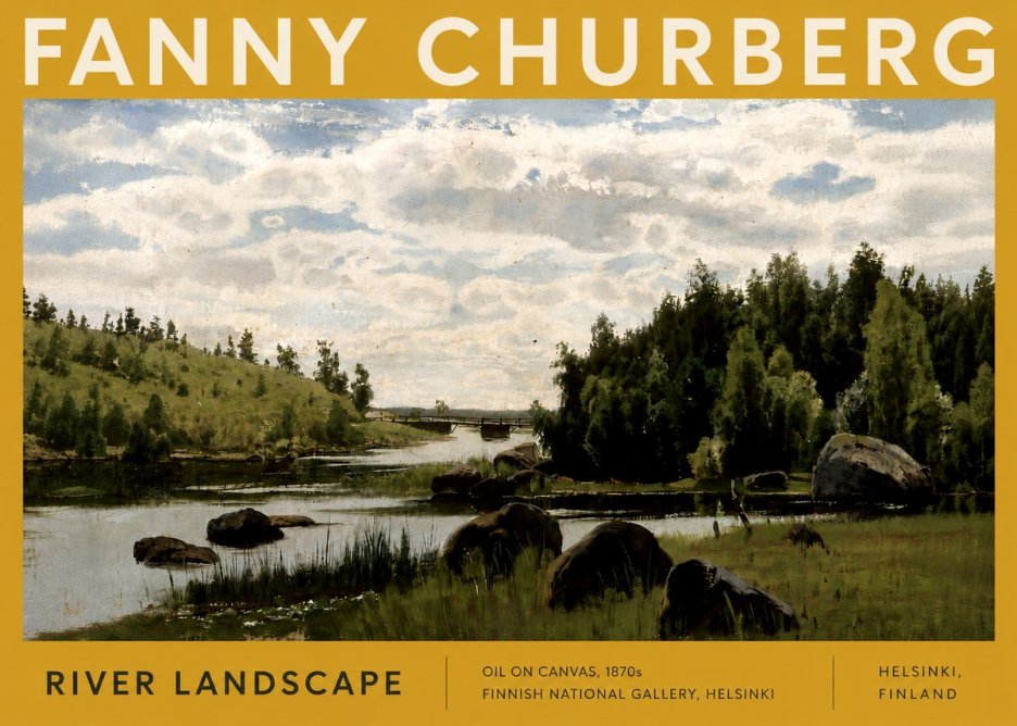 Fanny Churberg River Landscape No5 - Poszter
