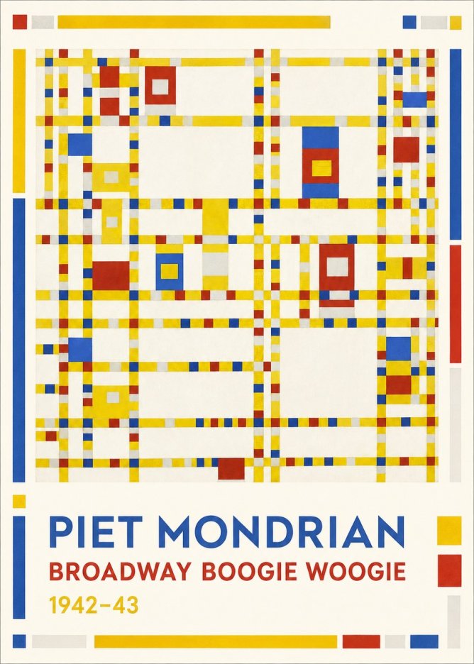 Piet Mondrian Broadway Boogie Woogie No1 - Poszter