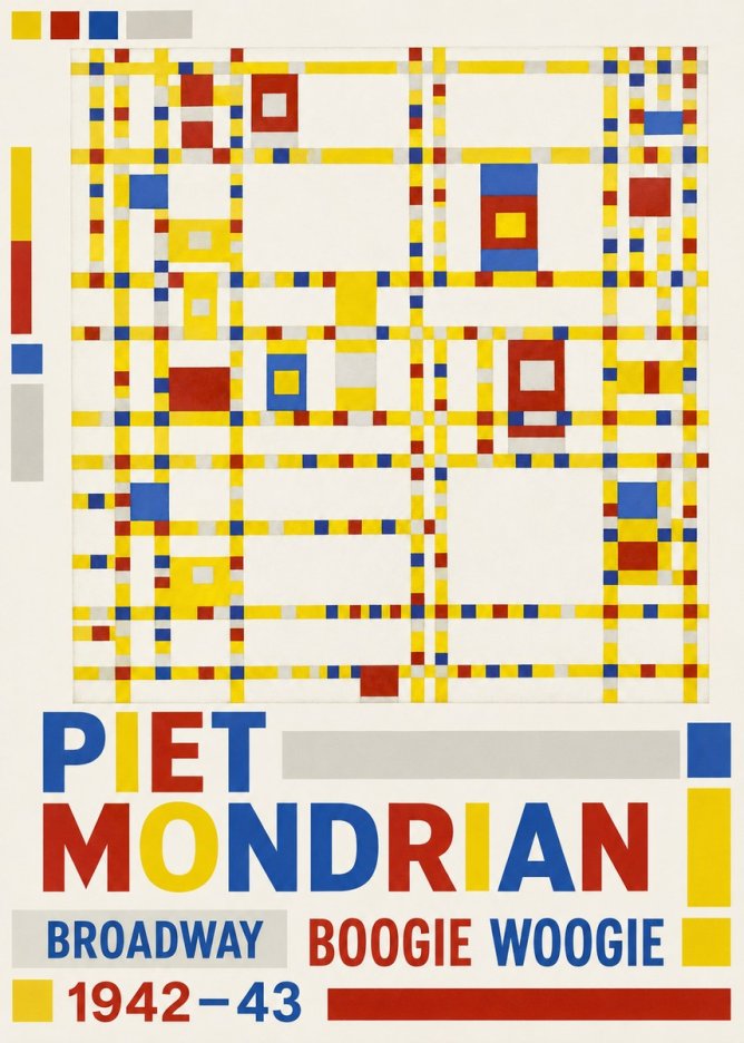 Piet Mondrian Broadway Boogie Woogie No5 - Poszter