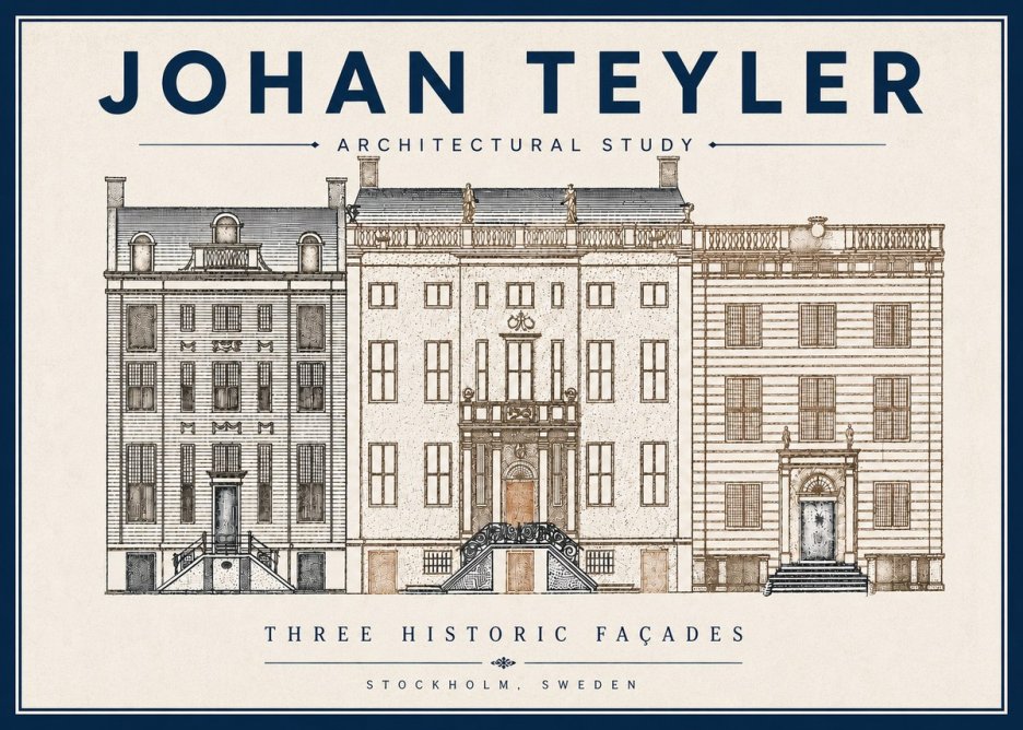 Johan Teyler Architectural Study - Three Historic Façades No4 - Poszter